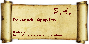 Poparadu Agapion névjegykártya